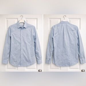 Express 1MX Light Blue Dress Shirt for Men- Extra Slim Fit - LG